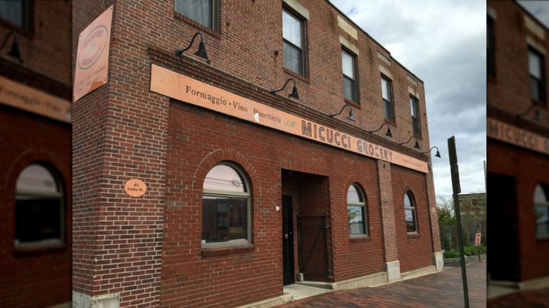 The red brick exterior of Micucci Grocery Co.