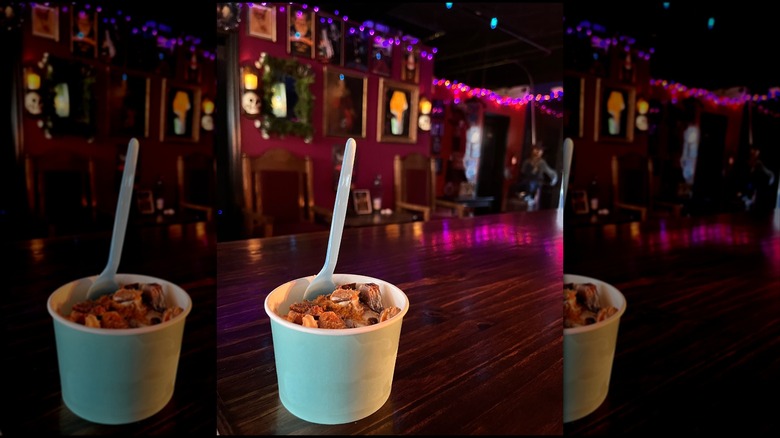 Cup of ice cream on the table inside The Ice Creamatory