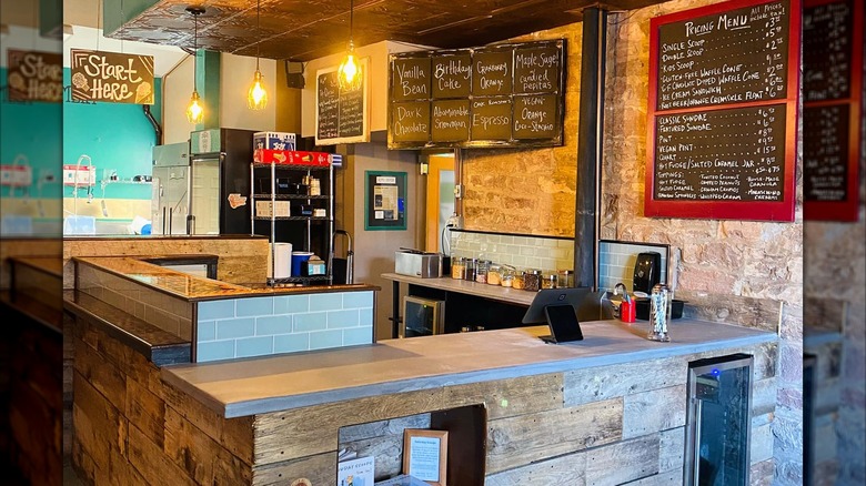 Inside counter at Leones' Creamery