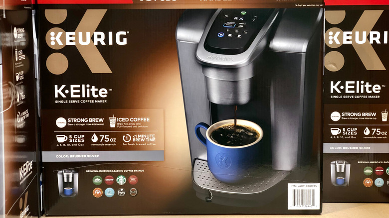 A Keurig K-Elite in its packaging