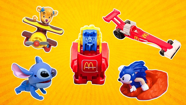 Happy Meal toys in orange background