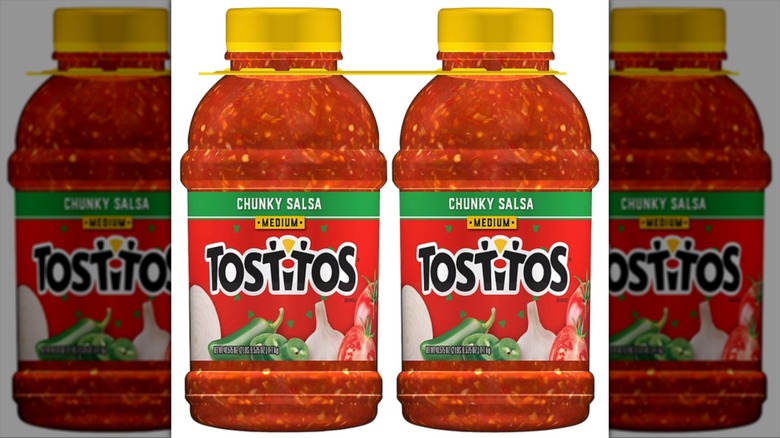 Two pack of Tostitos chunky salsa from Costco.