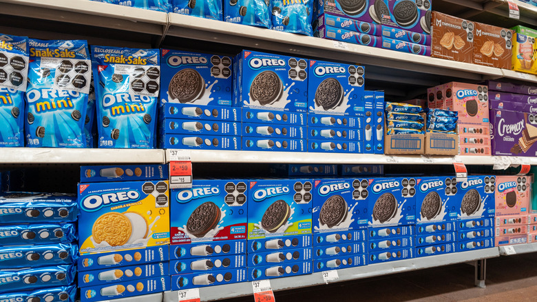 Shelf of Oreos at a grocery store