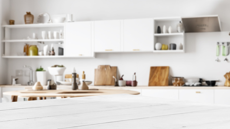 bright white kitchen with natural daylight