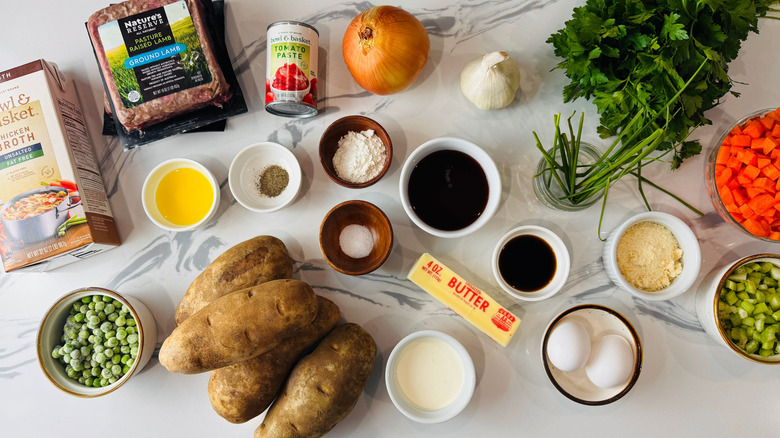 Ingredients for shepherd's pie
