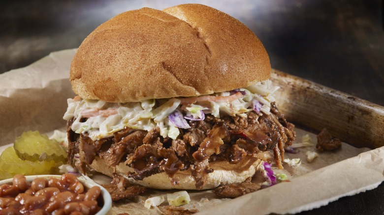 A smoked brisket sandwich
