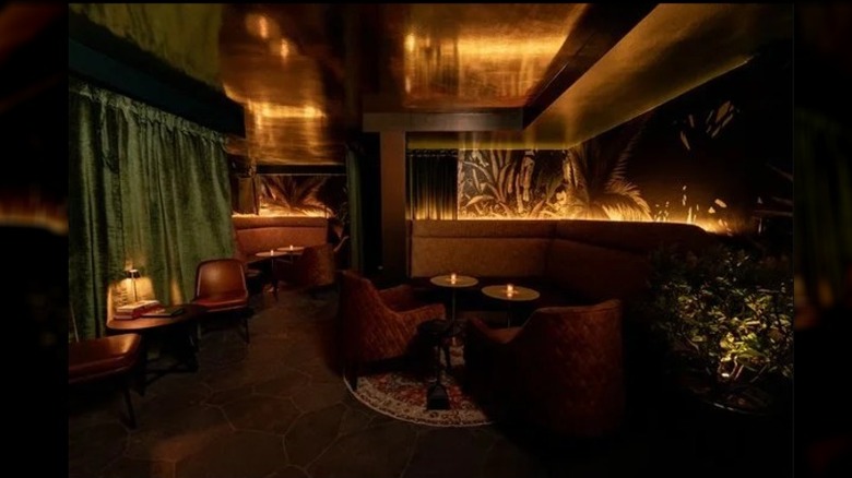Seating area inside Green Lady Cocktail Room
