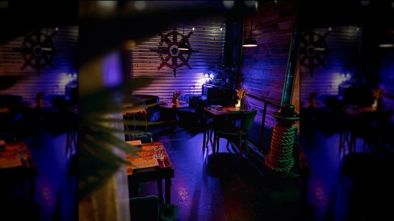 Seating nook inside Captain Gregory's