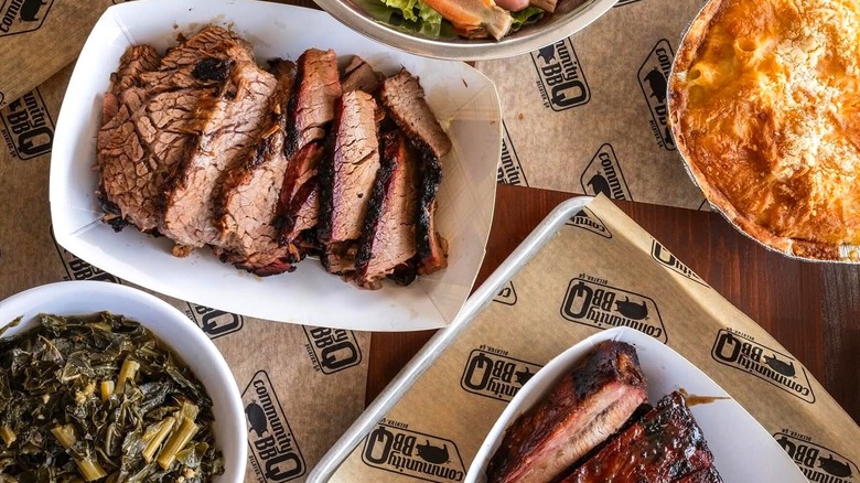 A spread from Community Q BBQ