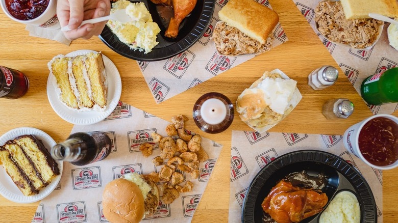 A spread from North Carolina: Skylight Inn BBQ