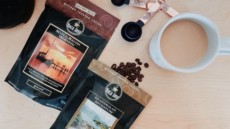 Boca Java coffee bags and cup