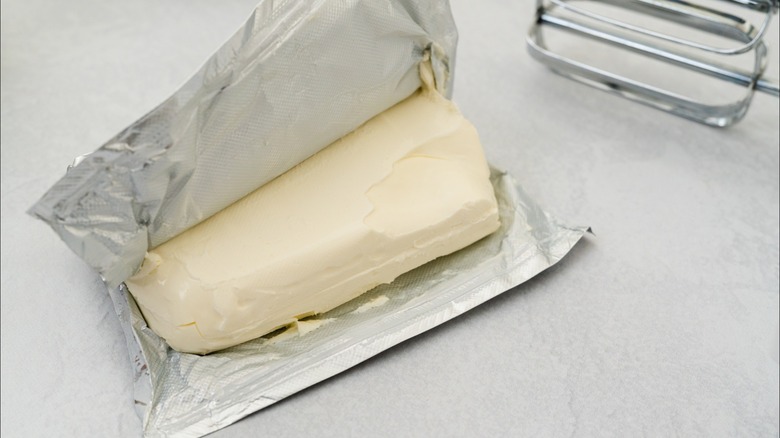 Brick of cream cheese