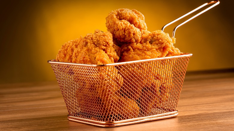 fried chicken in basket