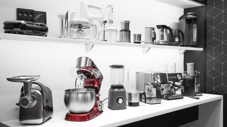 small kitchen appliances on a counter