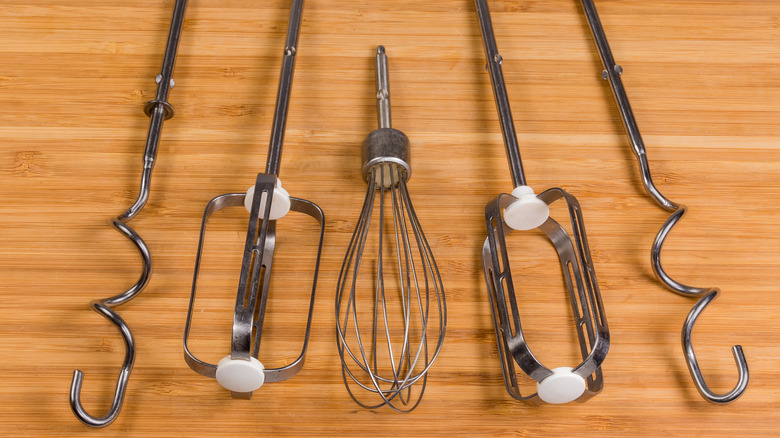 standard mixer attachments lined up