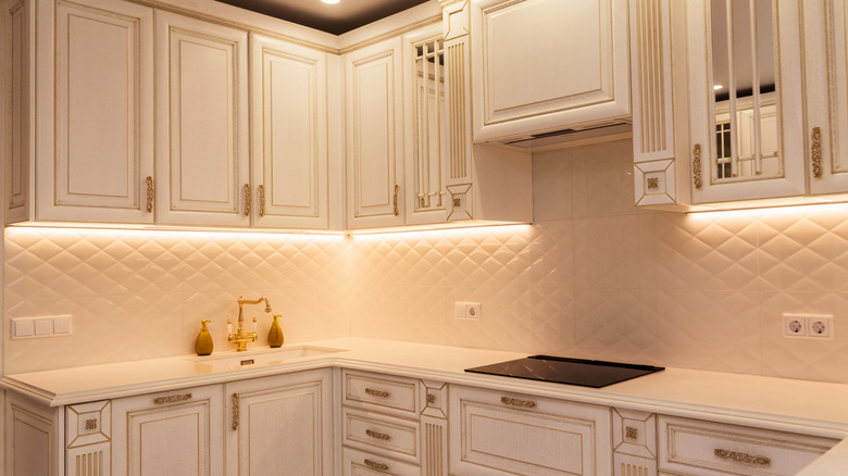 Sleek modern white kitchen