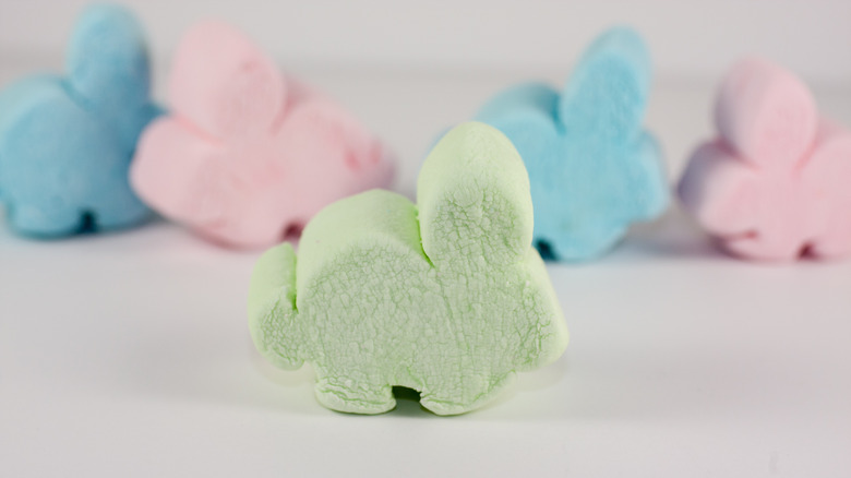 pastel easter bunny shaped marshmallows