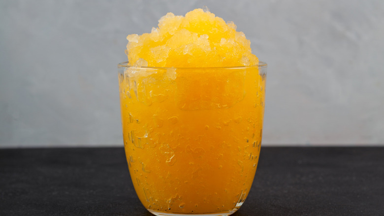 Bourbon slush in a glass