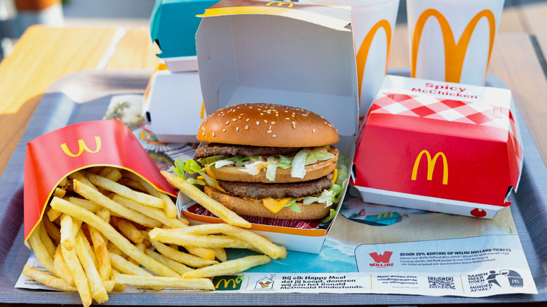 McDonald's foods displayed on a tray