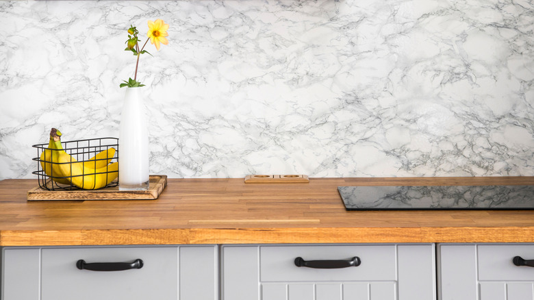 Kitchen countertop with wood
