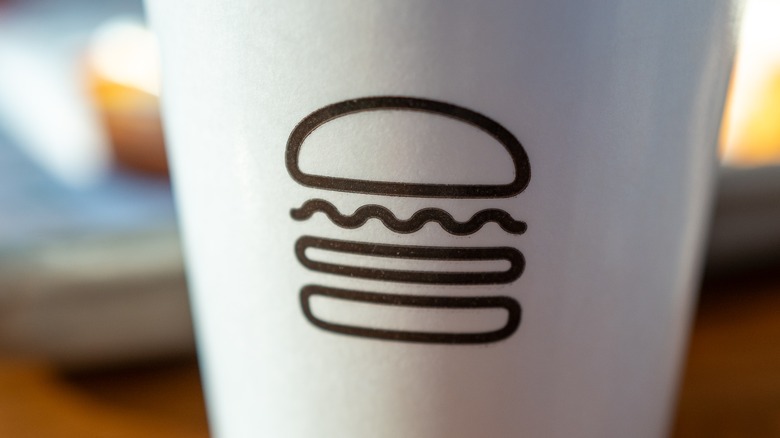 close up of Shake Shack logo on a cup