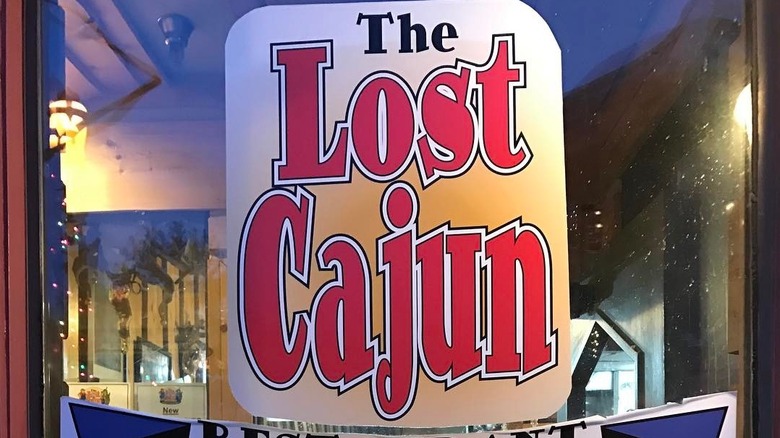 The Lost Cajun's exterior, with its name spelled out on the door