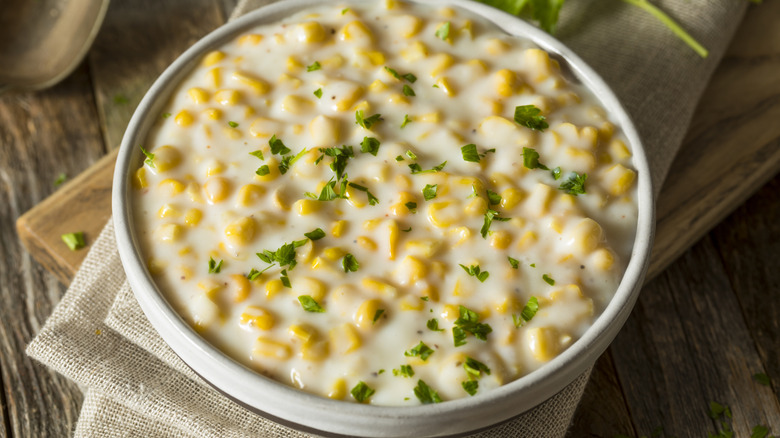 Creamed Corn in a Bowl