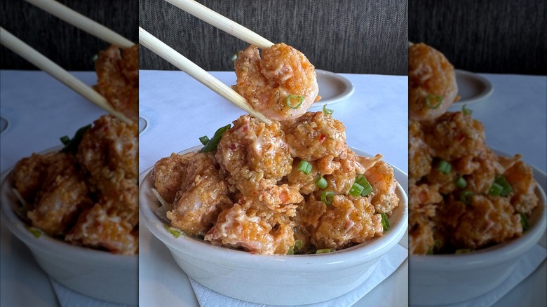 A bowl of Bonefish Grill's bang bang shrimp.