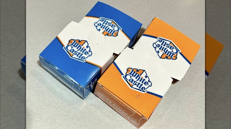 White Castle packages laying on a table