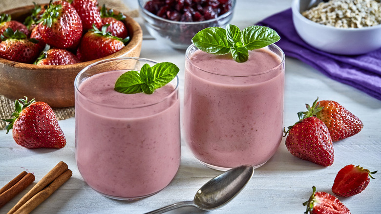 Fruit smoothies with strawberries