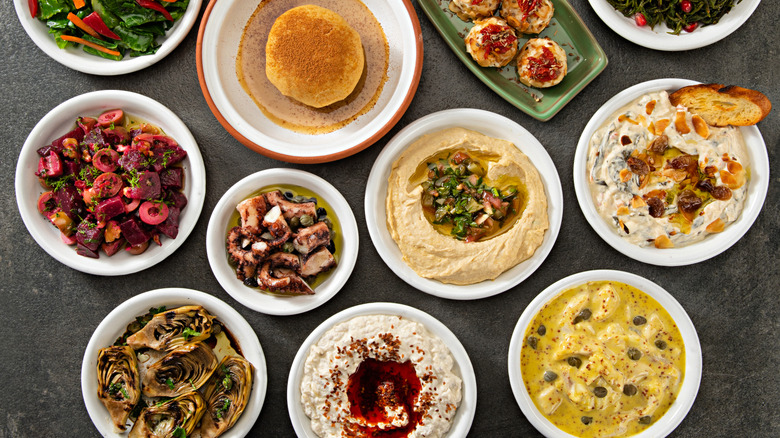 Turkish mezze spread