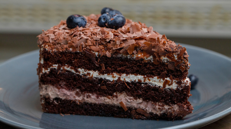 Slice of chocolate cake
