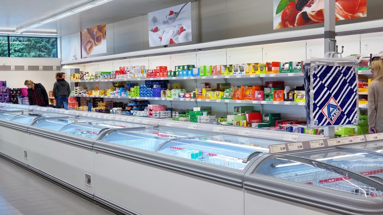 Frozen food section at Aldi