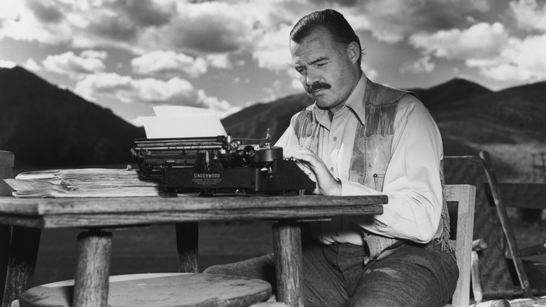 black and white Ernest Hemingway