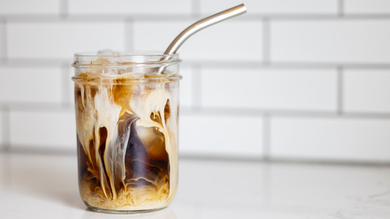 Glass of iced coffee.