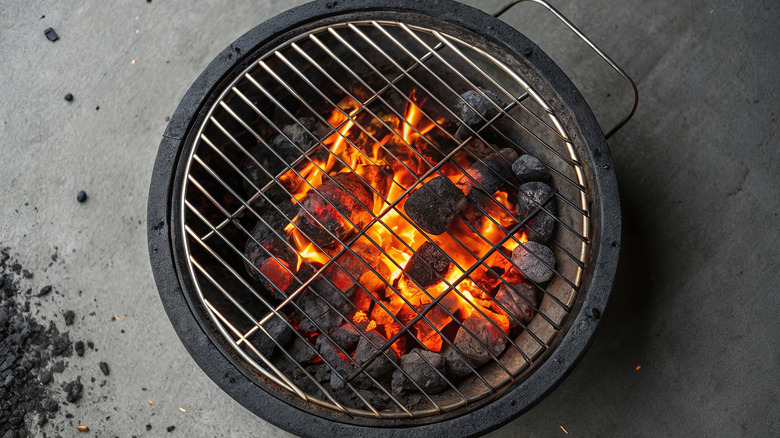a charcoal grill.