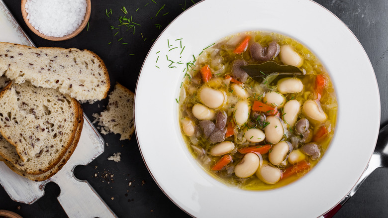 bean soup and bread