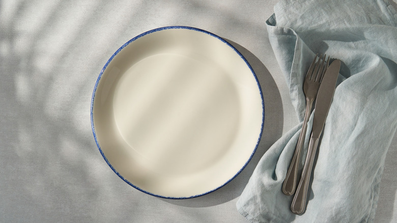 Dinner plate with utensils
