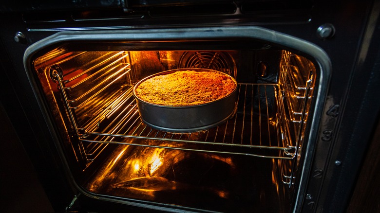 Cake in oven