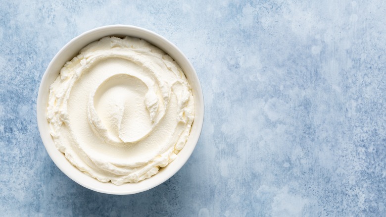Bowl of cream cheese