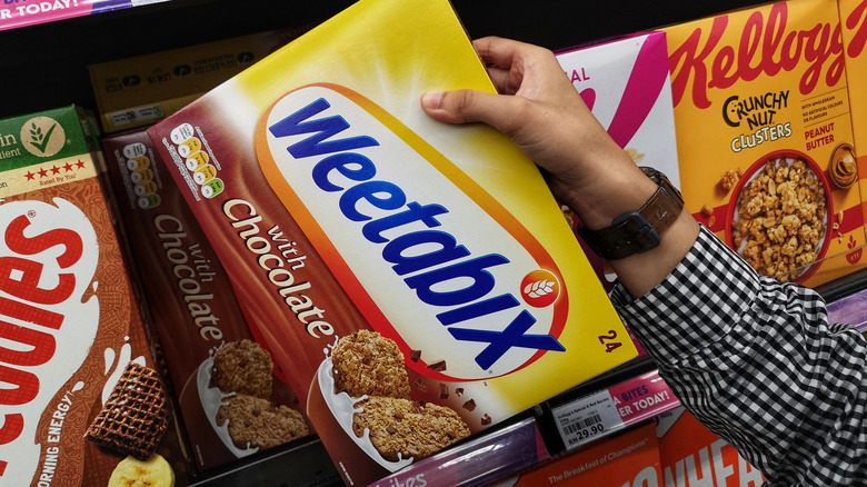 weetabix white chocolate melts on shelf