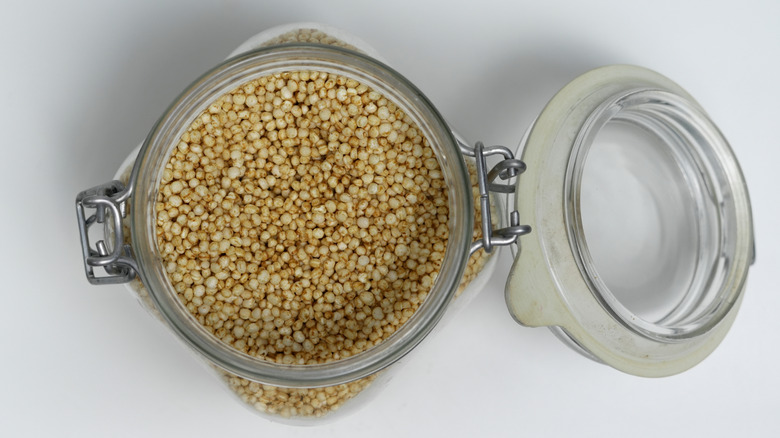 clear jar with golden lid