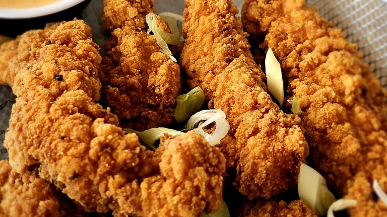 Chicken fingers and mustard sauce