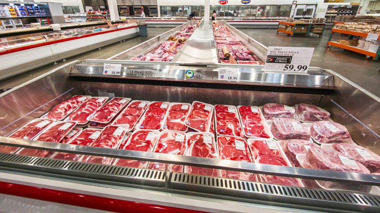 Meat on display at Costco