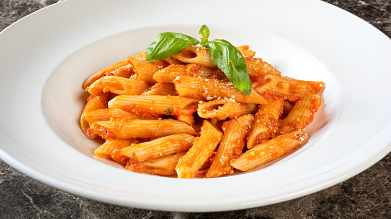 Penne with red sauce