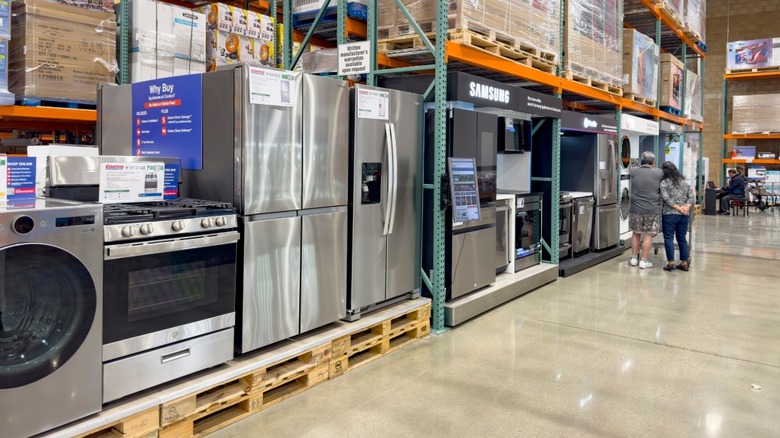 The appliances section of a Costco warehouse store.