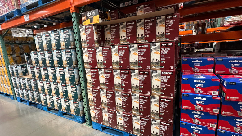 the coffee aisle at a Costco