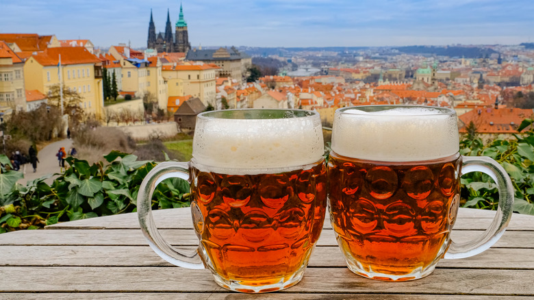 Two beers in Prague