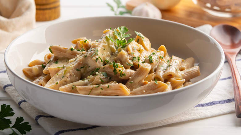 Penne with Alfredo sauce