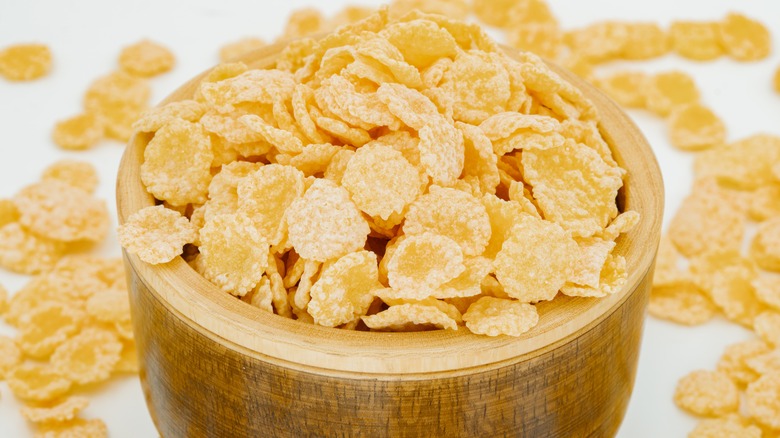 A bowl full of cornflakes